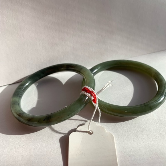 777) matched pair PRINCESS BANGLES burma jadite - Picture 5 of 6